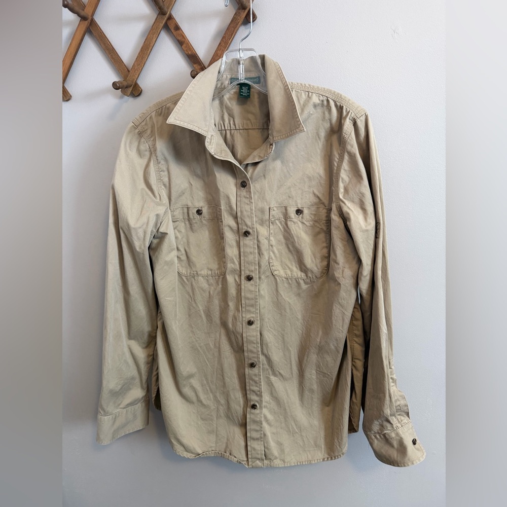 Vintage Lauren Ralph Lauren Tan Utility Camp Shirt M